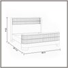 Heritage Cane Upholstered King Size Bed in Linen With Oak wood Frame