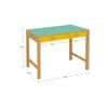 Exotica Kids Solid Wood Study Desk with Drawers and Wooden Handles in Misty Turquoise Mango Yellow Colour