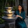 Water Fountain Regal Tiered Bowl Water Fountain in Multicolor Colour
