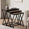Nugent Sheesham Wood Nest of Tables in Natural Finish by Bohemiana