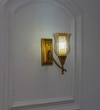 Eltham Amber Glass And Brass Finish Metal Wall Light