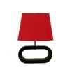 Devansh Red Cotton Table Lamp With  Wood Black Base -4