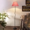 Sia Pink Jute shade with Iron floor lamp