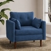 Arihana Boucle Fabric Arm Chair in Blue Colour