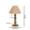 Devansh Beige Jute Table Lamp With  Wood Natural Base(10X10X16) Inches)-34