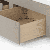 Bornholm Engineered Wood King Size Drawer Storage Upholstered Bed In Shitake Beige Colour