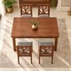 Globally Indian Vallari Solid Sheesham Wood 4 Seater Dining Table Set 4 Chairs Grey