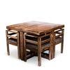 Kingston Sheesham Wood 4 seater Dining Table Set in Teak Finish