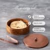Classic Acacia Wood Roti Box With Tong Copper