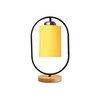 Devansh Yellow Cotton Drum Wooden & Iron Table Lamp -17 Inch Height -E