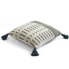Amara Charcoal Green  And Natural Cotton Cushion Cover 18X18 Inches