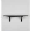 Solid Wood Fixed Bracket Wall Shelf in Black Colour