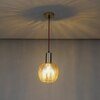 Nikolas Amber Glass And Shine Brass Finish Pendant Light