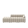 Chiccomfort Wood 3 Seater With Upholstery Non Storage Sofa In White Colour