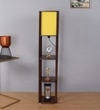 Brown Square Floor Lamp with Yellow Shade