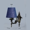 Devansh Metal Electric Wall Light in Antique Gold Colour with Blue Shade Count of 1 Light