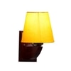 Devansh Solid Wood Electric Wall Light in Yellow Colour with Yellow Shade Count of 1 Light