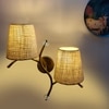 Devansh Metal Electric Wall Light in Gold Colour with Beige Shade Count of 2 Lights