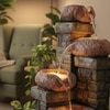 Green Fiber Glas Cask Stone Indoor Water Fountain