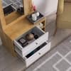 Hexa Red Wooden Dressing Table in Giant Wood and Frosty White Colour