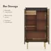 Dante Solid Wood Bar Cabinet (Black Finish)