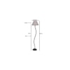 Kai Grey Fabric Floor Lamp with Black Iron Base