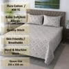 Timo White & Green Floral 400 TC Cotton Flat Queen Size Bedsheet with 2 Pillow Covers – Threads