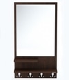 BLUEWUD Rico Engineered Wood Wall Mount Dressing Table Mirror with Shelves & Hooks (Wenge)