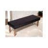Cairo Sheesham Wood Accent 3 Seater Bench In Black Leatherite