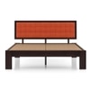Florence Bed Solid Wood King Size Bed In Mahogany Finish & Lava Colour