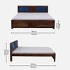 Ebonix Non Storage Solid Wood Bed King Size in Provincial Teak Finish
