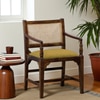 Provincial Cane & Suede Yellow Accent Chair