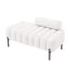 Doe Buck Luxury Boucle Accent Lounge Chair in White Colour with Black Metal Legs