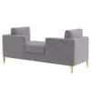 Cova Velvet Chaise Lounger in Grey Color