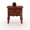 Zander Solid Wood Bedside Table in Brown Finish