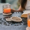 Ireka Home Jute Bloom Coaster Set – Handcrafted Jute Coasters (Set of 4)