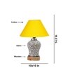 Devansh Conical Yellow Cotton Shade Lamp With Wood & Mosaic Glass Base For Decoration/Office/Home/Gifting/Study For Decoration/Office/Home/Gifting/Study -(10X10X14.5) Inches -A