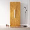 Hexa Red Wooden 1 Door Wardrobe with Hanging Space in Giant Wood Colour