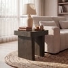 Nakkashi Solid Wood Square Side Table In Dark Chestnut Finish