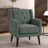 Carola Boucle Button Tufted Accent Chair Forest Green Colour