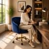 Doe Buck Louise Modern Blue Velvet Office Chair