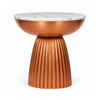 Muse Side Table In Marble Top In Copper Colour