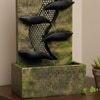 Green Gold Contemporary Leaf Indoor Water Fountain