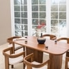 Attica Solid Wood Four Seater Dining Table in Brown Colour