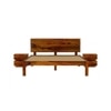Esra Sheesham Wood Queen Size Bed Non Storage Honey OakOak Finish (60 x 78 inches)