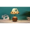 Multicolor cotton with Natural Wood Table Lamp -1