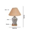 Devansh Conical Beige Jute Shade Lamp With Wood & Mosaic Glass Base For Decoration/Office/Home/Gifting/Study For Decoration/Office/Home/Gifting/Study -(10X10X14.5) Inches -A