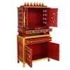 D'Dass Honeywood Sheesham and Mdf  Wall Hanging Wooden Temple With Cabinet For Pooja