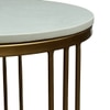 Metaline Round Metal Nesting Coffee Table Set Gold Finish White Porcelain Top Set Of 2