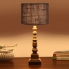 Devansh Grey Jute   Table Lamp With  Wood Natural Base (7X7X21.25 Inches)-17